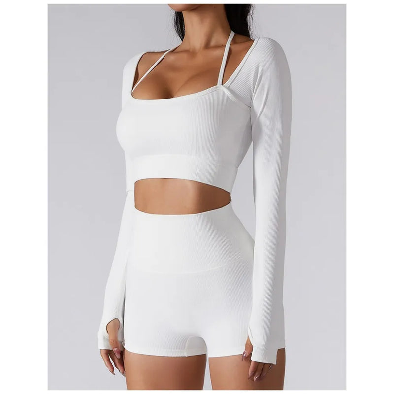 B|Fit FLOW Crop Top - Pearl