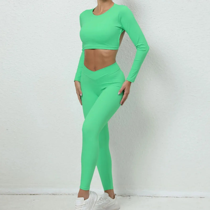 B|FIT PRIME V-Cut Leggings - Green