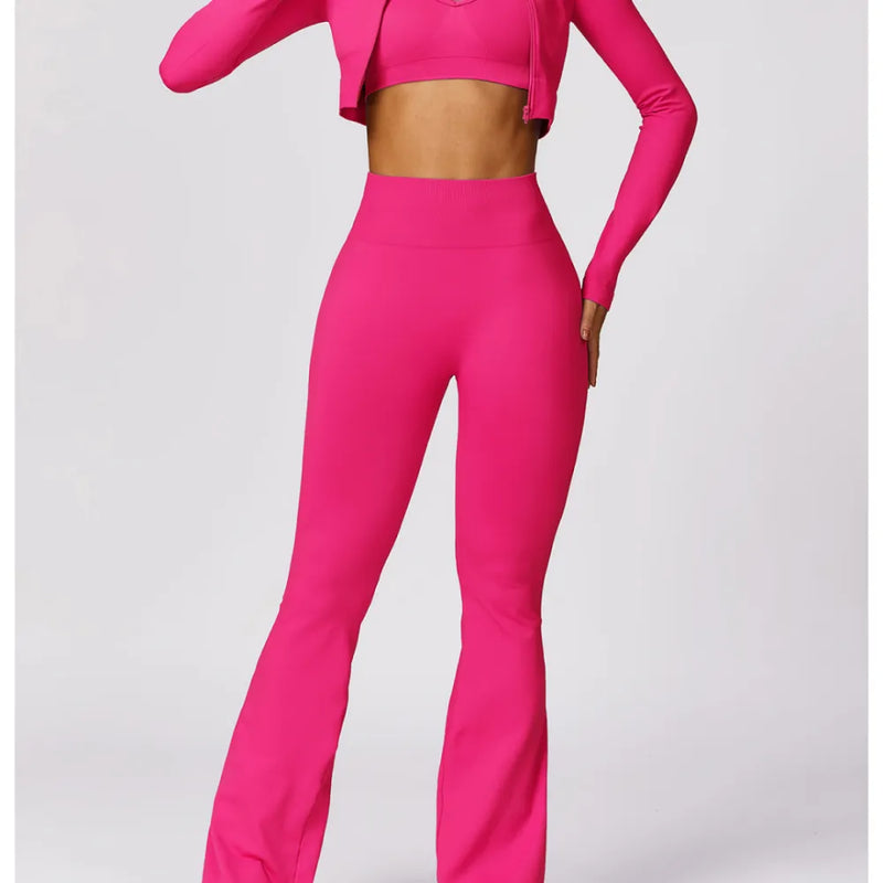 Pink flare leggings hot sale
