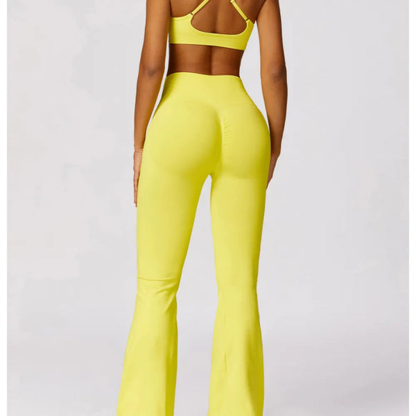 B|FIT TRACK Flare Leggings - Lemon