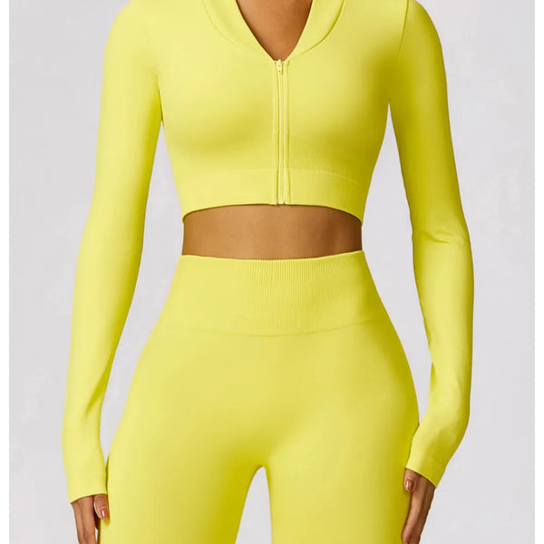 B|FIT TRACK Long Sleeve Top - Lemon