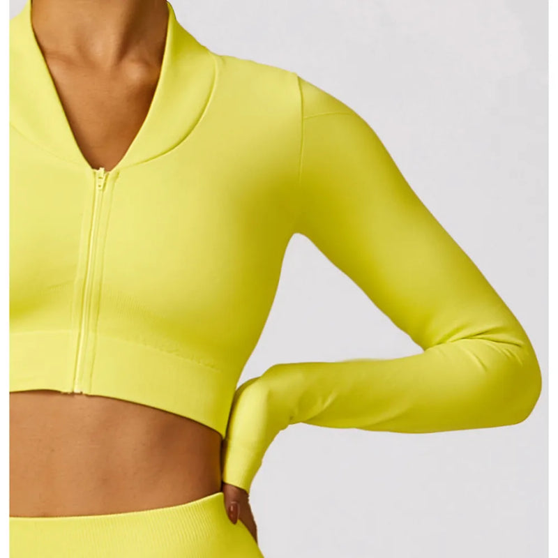 B|FIT TRACK Long Sleeve Top - Lemon