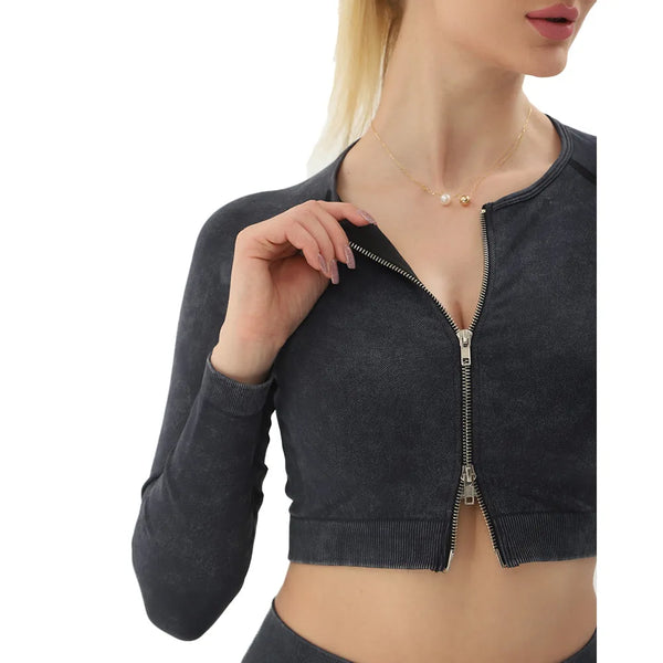 B|Fit - AURA Crop Top Coal