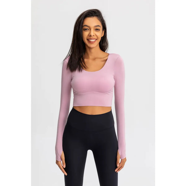 B|Fit Seamless Sculpt Crossed Crop - Light Pink