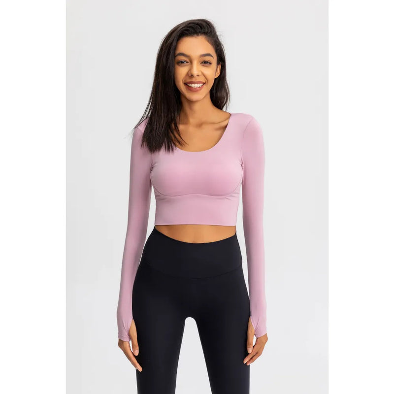 B|Fit Seamless Sculpt Crossed Crop - Light Pink
