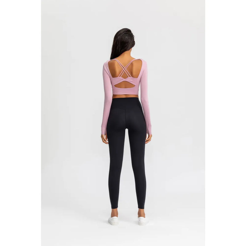 B|Fit Seamless Sculpt Crossed Crop - Light Pink