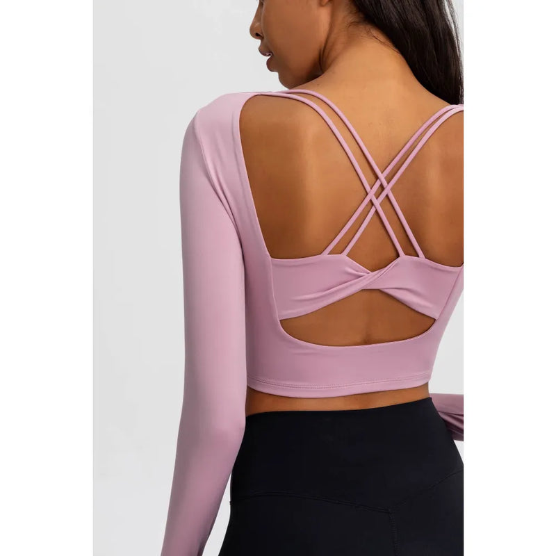 B|Fit Seamless Sculpt Crossed Crop - Light Pink