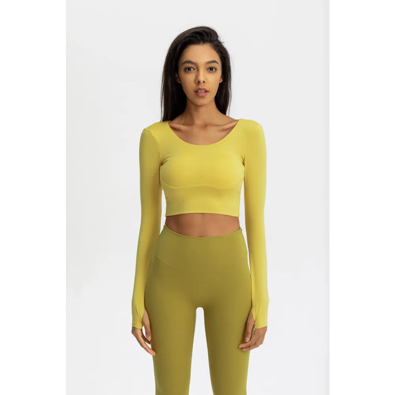 B|Fit Seamless Sculpt Crossed Crop - Yellow