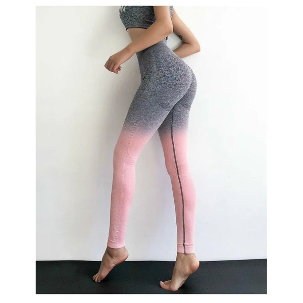 Kaya Seamless Ombre Legging - Grey Pink